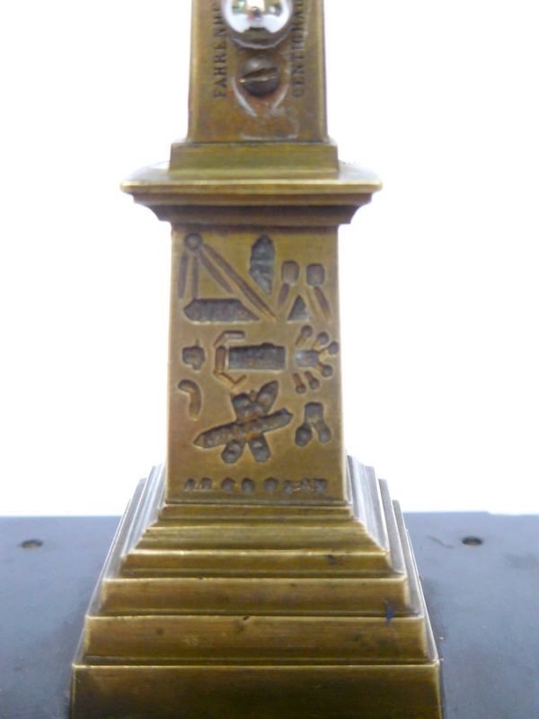 La Concorde Louxor bronze and marble obelisk, 19th century