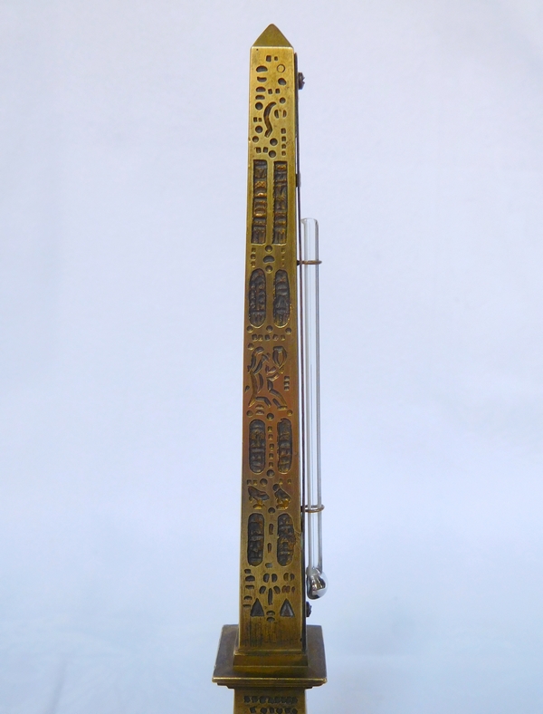 La Concorde Louxor bronze and marble obelisk, 19th century