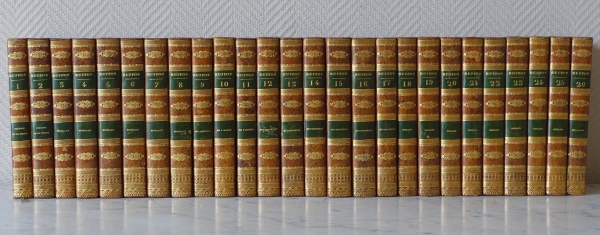 Les Oeuvres Complètes de Buffon en 26 volumes - belle reliure plein cuir - 1829