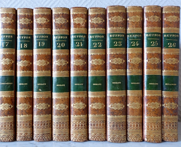 Les Oeuvres Complètes de Buffon en 26 volumes - belle reliure plein cuir - 1829