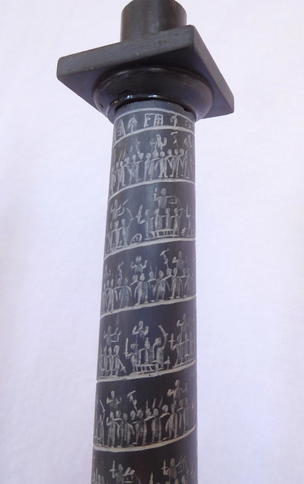 Pair of marble and bronze Trajan's columns, Grand Tour souvenir, early 19th century