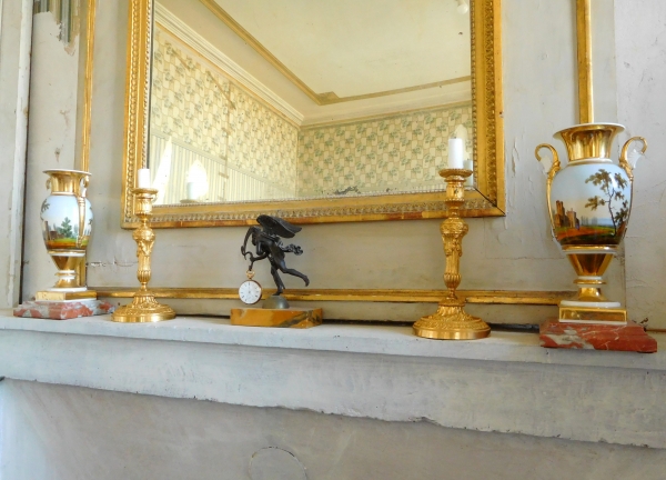 Pair of square breche marble bases, Louis XIV style, 20th century Italian production