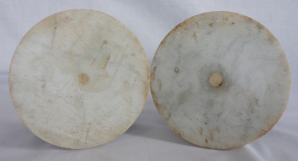 Pair of breche marble bases, Louis XVI style, 20th century Italian production