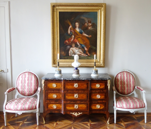 Pair of breche marble bases, Louis XVI style, 20th century Italian production