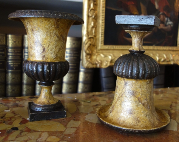 Pair of ornamental cast iron Medicis shaped vases, 19th century