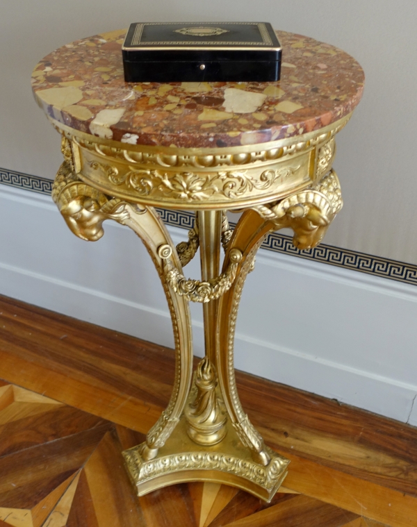 Coffret à jeu de cartes en marqueterie Boulle, bois noirci et laiton, époque Napoléon III