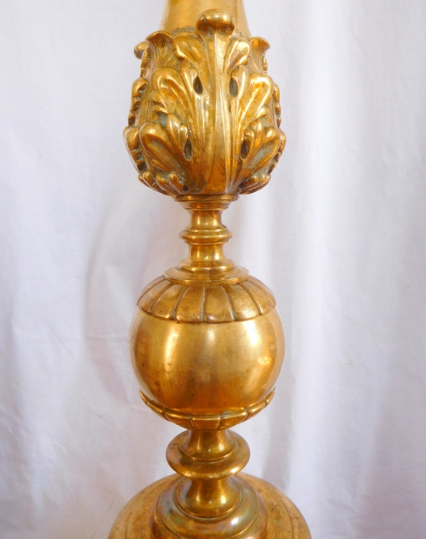 Tall antique ormolu candle or torchere, French Restoration period, early 19th century - 127cm