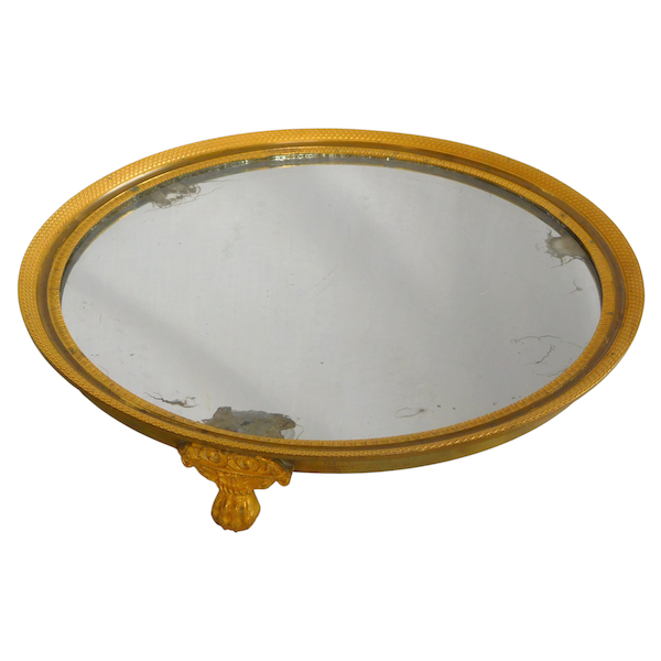 Empire ormolu centerpiece or tray, mercury mirror, 19th century