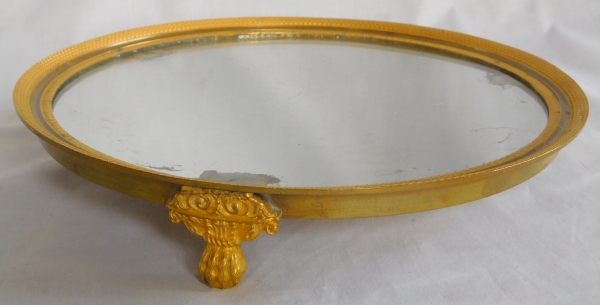 Empire ormolu centerpiece or tray, mercury mirror, 19th century