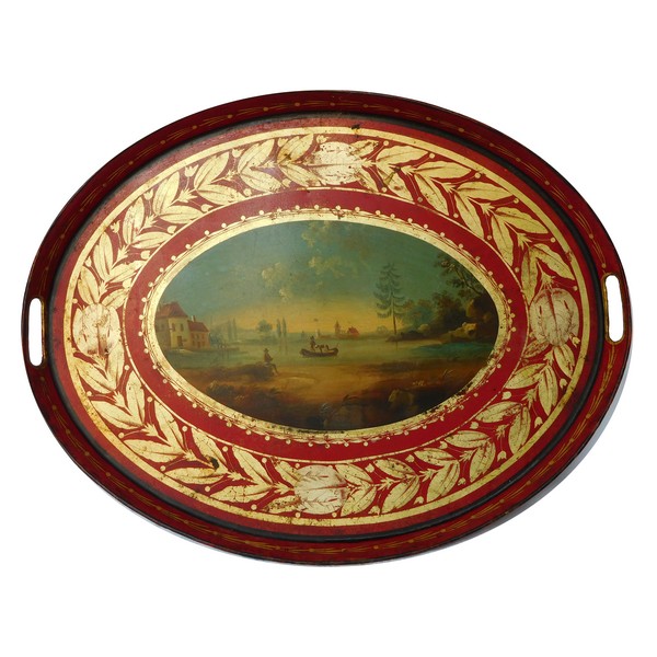 Empire painted iron tray, early 19th century