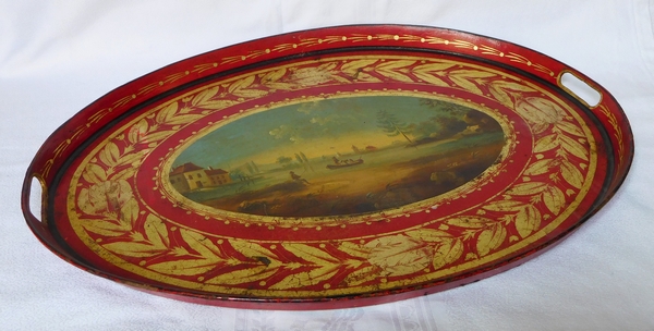 Empire painted iron tray, early 19th century