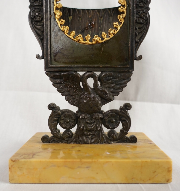 Empire bronze and marble watch holder, early 19th century circa 1820