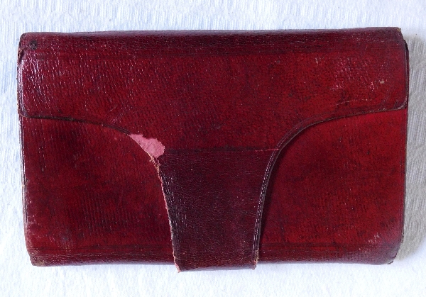 Red leather wallet, Empire period, early 19th century