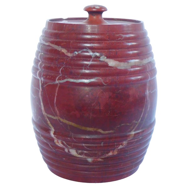 Large Louis XVI red marble tobacco pot, late 18th century