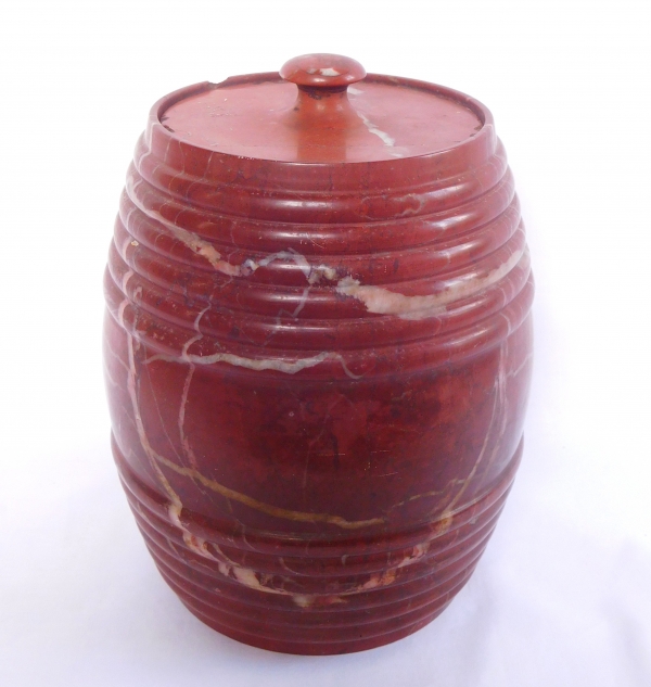 Large Louis XVI red marble tobacco pot, late 18th century