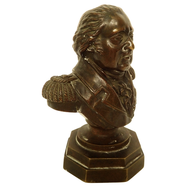 Bronze royalist paperweight - bust of Louis XVIII King of France, early 19th century circa 1820