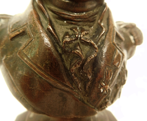 Bronze royalist paperweight - bust of Louis XVIII King of France, early 19th century circa 1820