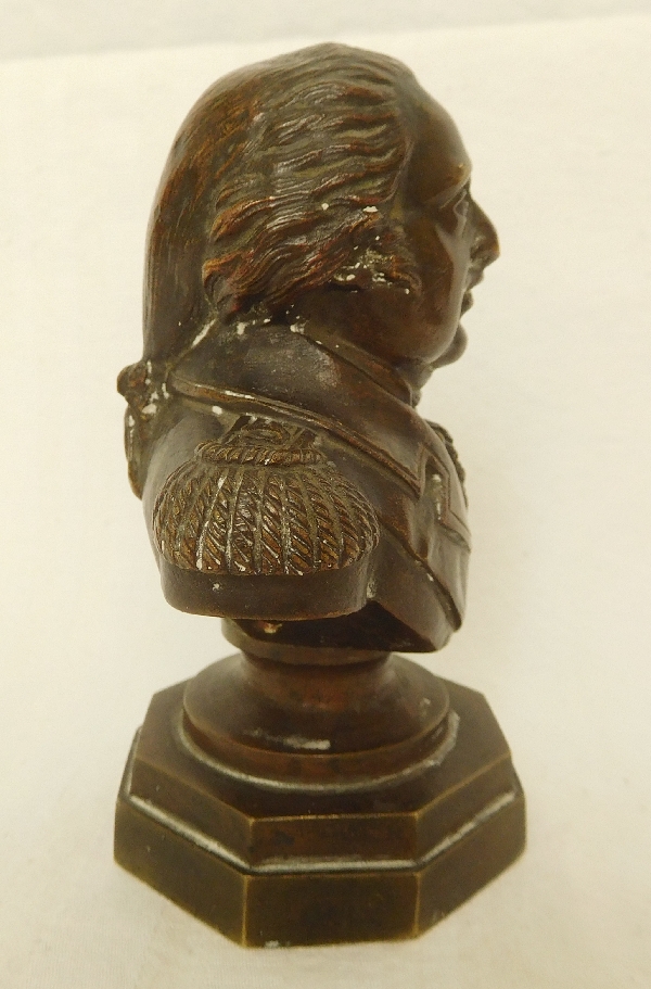 Bronze royalist paperweight - bust of Louis XVIII King of France, early 19th century circa 1820