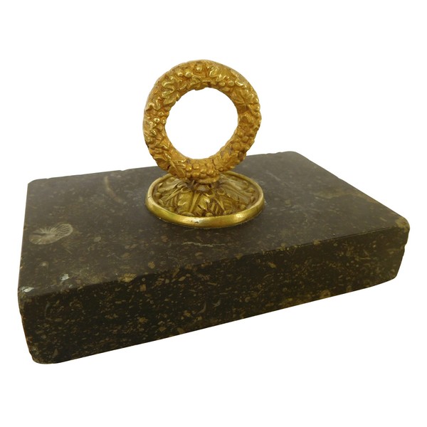 Marble and bronze paperweight, early 19th century