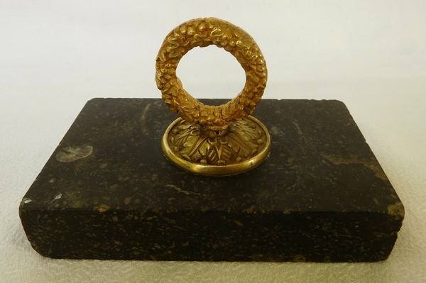 Marble and bronze paperweight, early 19th century