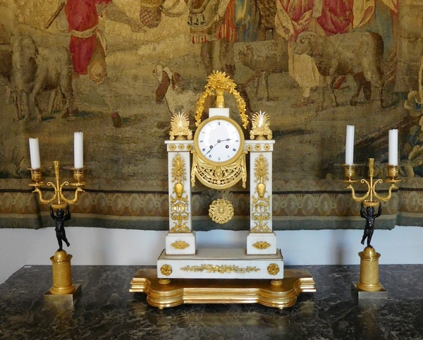 Gilt wood clock pedestal - mid 19th century - 49cm