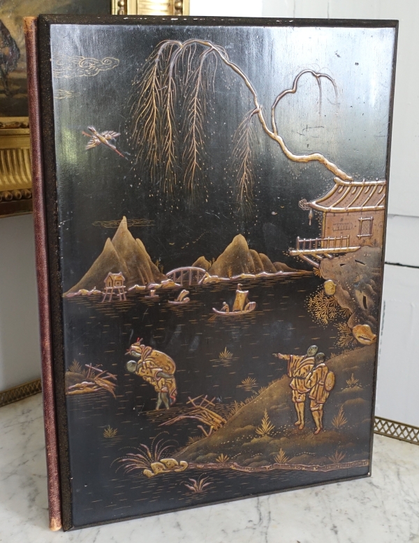 Large Japanese lacquer desk blotter - circa 1900