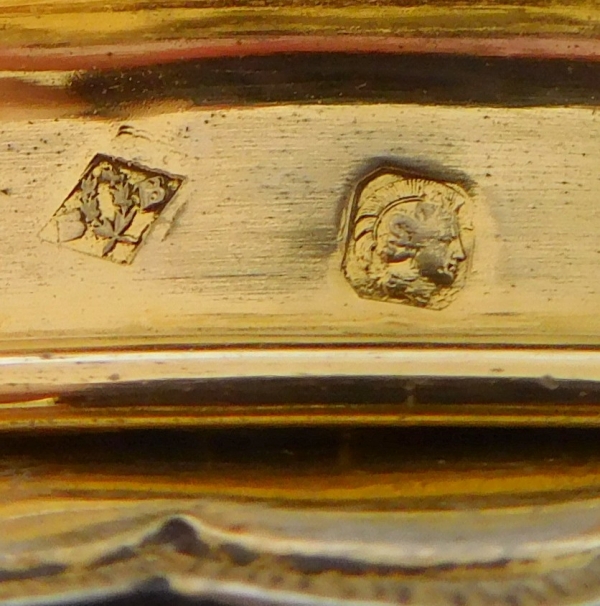 Sucrier de style Louis XVI en cristal de Baccarat & monture en vermeil - argent massif Minerve
