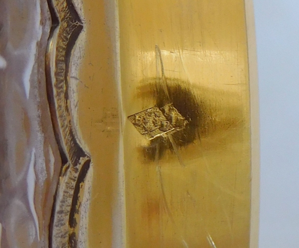 Sucrier de style Louis XVI en cristal de Baccarat & monture en vermeil - argent massif Minerve