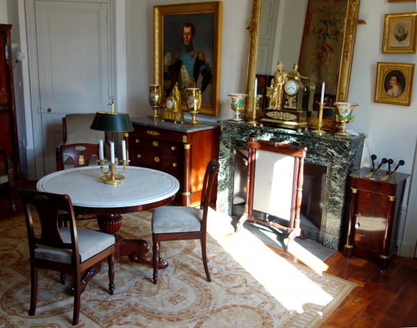 Louis XVI style Aubusson carpet decorated with France & Navarre coat of arms, late 19th century