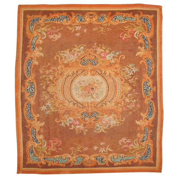 Grand tapis d'Aubusson de style Louis XV, époque XIXe Napoléon III - 352cm x 286cm