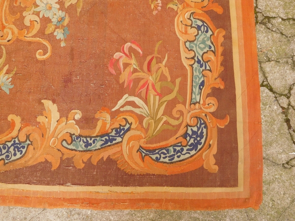 Grand tapis d'Aubusson de style Louis XV, époque XIXe Napoléon III - 352cm x 286cm