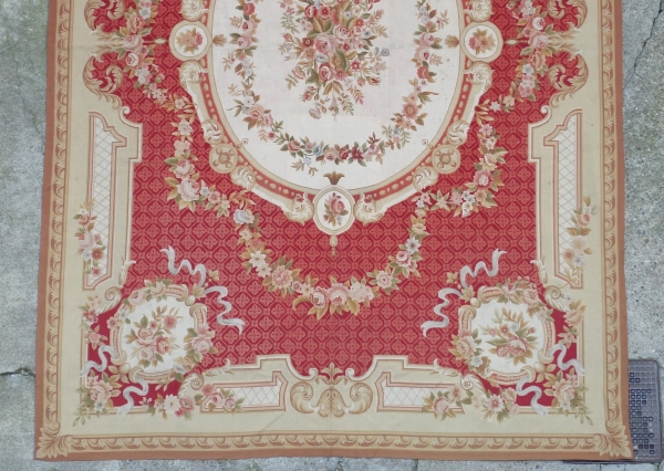 Grand tapis d'Aubusson de style Louis XVI - époque Napoléon III 415cm x 292cm