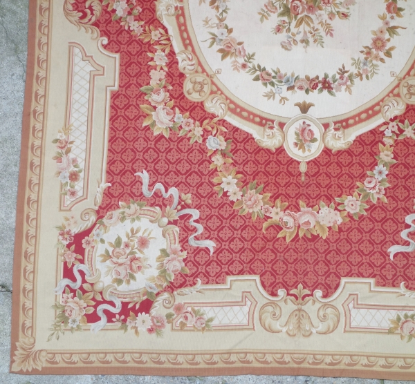 Grand tapis d'Aubusson de style Louis XVI - époque Napoléon III 415cm x 292cm