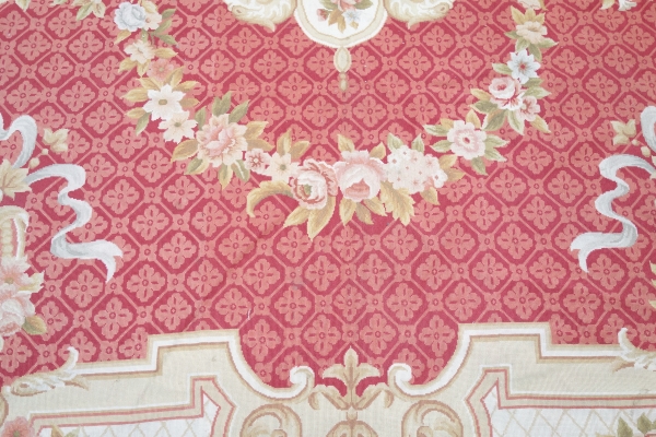 Grand tapis d'Aubusson de style Louis XVI - époque Napoléon III 415cm x 292cm