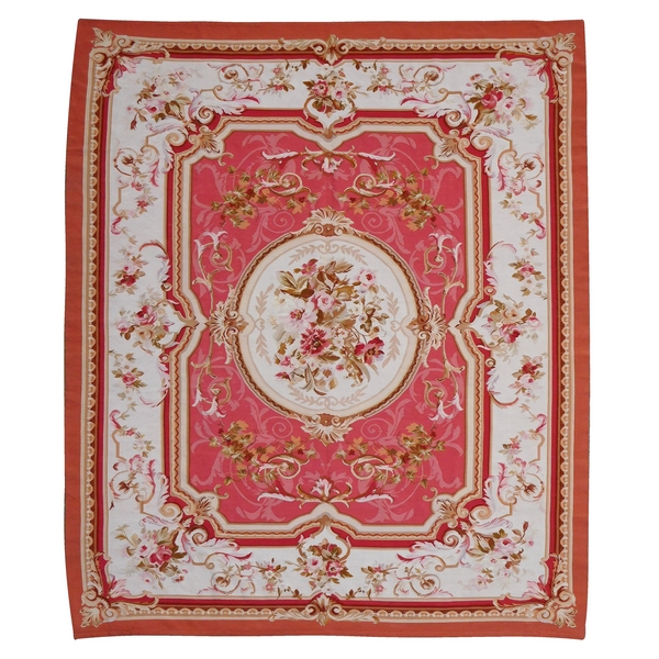 Louis XVI style Aubusson carpet, 19th century - Napoleon III production - 380cm x 270cm