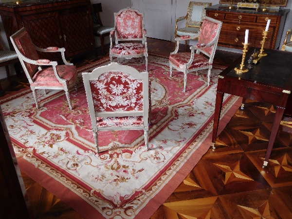 Tapis d'Aubusson de style Louis XVI, époque XIXe Napoléon III - 380cm x 270cm