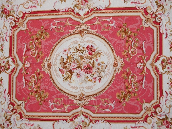 Louis XVI style Aubusson carpet, 19th century - Napoleon III production - 380cm x 270cm