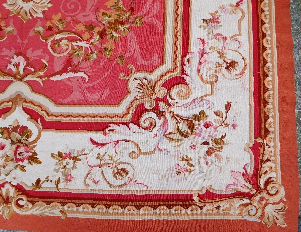 Louis XVI style Aubusson carpet, 19th century - Napoleon III production - 380cm x 270cm