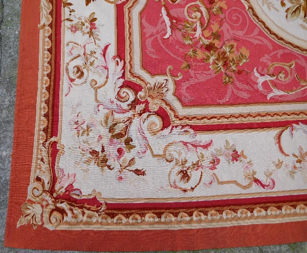 Louis XVI style Aubusson carpet, 19th century - Napoleon III production - 380cm x 270cm