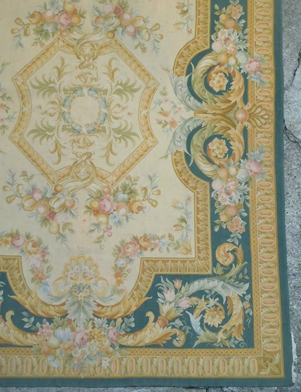 Louis XVI style Aubusson carpet, 19th century - Napoleon III production - 366cm X 271cm