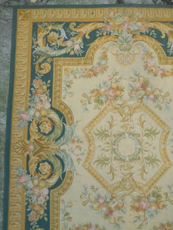Louis XVI style Aubusson carpet, 19th century - Napoleon III production - 366cm X 271cm
