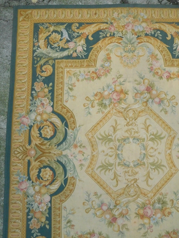 Louis XVI style Aubusson carpet, 19th century - Napoleon III production - 366cm X 271cm