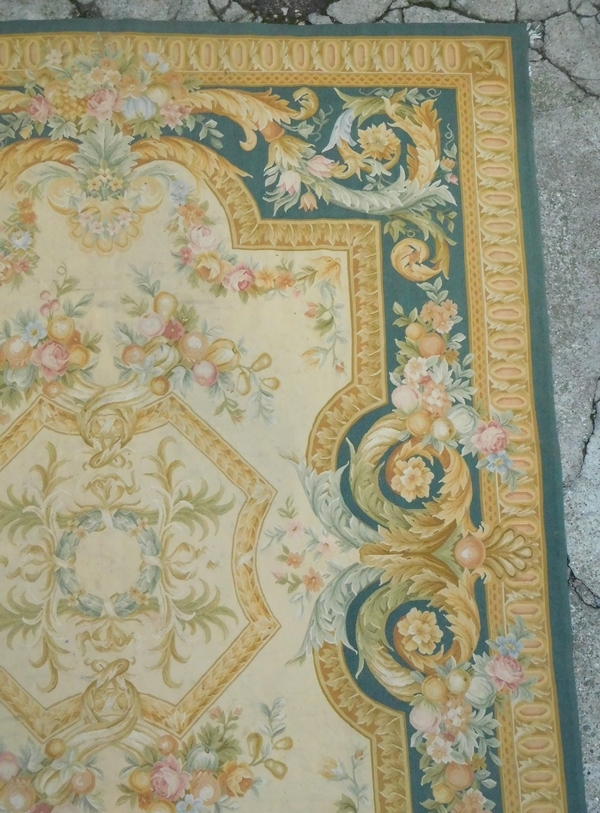 Louis XVI style Aubusson carpet, 19th century - Napoleon III production - 366cm X 271cm