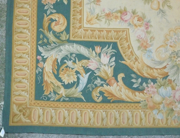 Louis XVI style Aubusson carpet, 19th century - Napoleon III production - 366cm X 271cm