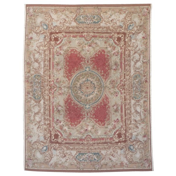 Tapis d'Aubusson de style Louis XVI, époque XIXe Napoléon III - 310cm x 237cm