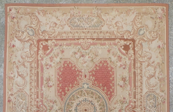 Louis XVI style Aubusson carpet, 19th century - Napoleon III production - 310cm x 237cm