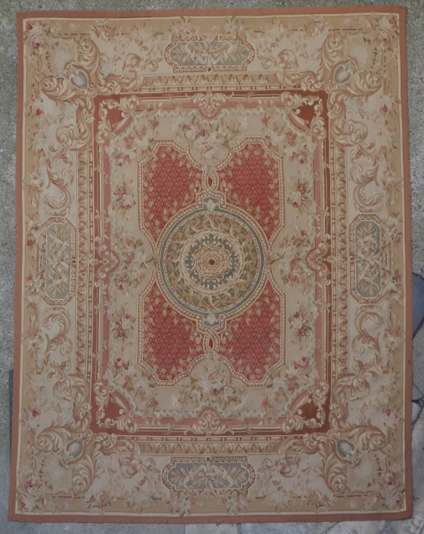 Louis XVI style Aubusson carpet, 19th century - Napoleon III production - 310cm x 237cm