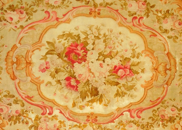 Large Louis XV style Aubusson carpet, 19th century - Napoleon III production - 340cm X 250cm