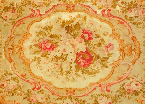 Large Louis XV style Aubusson carpet, 19th century - Napoleon III production - 340cm X 250cm
