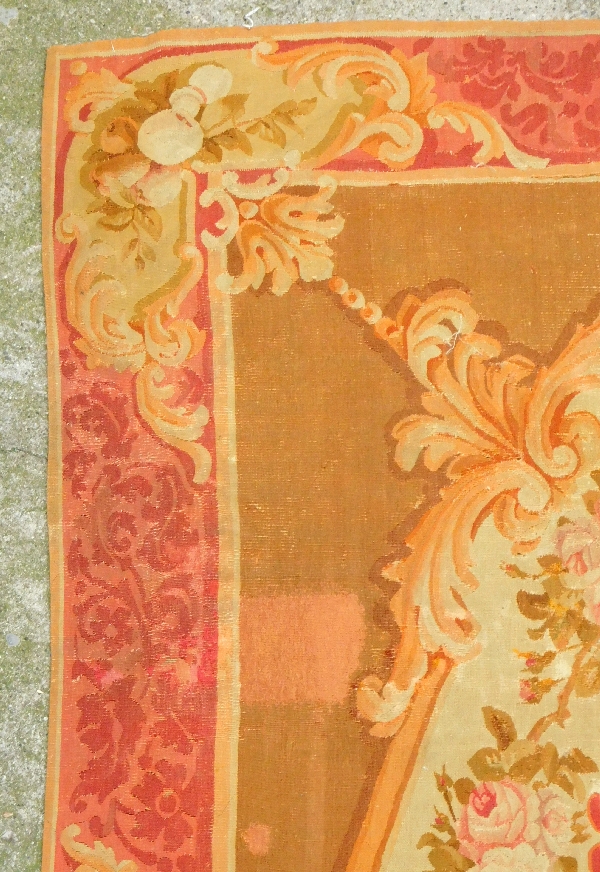 Large Louis XV style Aubusson carpet, 19th century - Napoleon III production - 340cm X 250cm